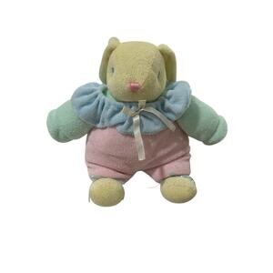 Vtg Tb Trading Terry Cloth Bunny Rabbit Rattle Plush Pastel Dan Dee Pink RARE